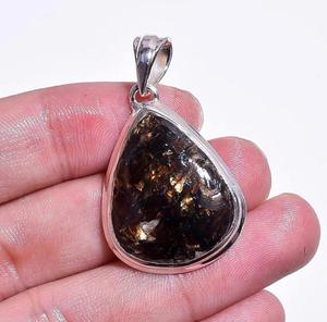 จี้พลอย astrophyllite เงิน925อัญมณี Cabochon หลวมวัสดุเพชรธรรมชาติสำหรับการทำเครื่องประดับ - Product Image 6