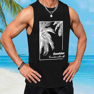 Camiseta sin mangas personalizada de secado rápido para hombre para verano Fitness gimnasio entrenamiento todos los chalecos estampados diseño de punto transpirable tanque de sublimación de tinte - Product Image 2