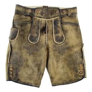 Auténtico alemán Oktoberfest Trachten bávaro tradicional Lederhosen nuevo diseño pantalones cortos de cuero de cabra marrón para hombres de talla grande - Product Image 1
