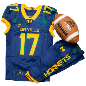 Uniforme de football américain, couleur blanche, accents violets, jersey de haute qualité en twill, logo personnalisé, uniformes de football américain - Product Image 5