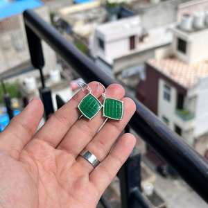 Fleur sculpture émeraude boucle d'oreille 925 argent boucle d'oreille belle forme fantaisie véritable émeraude boucle d'oreille cadeau pour boucle d'oreille de fiançailles - Product Image 3