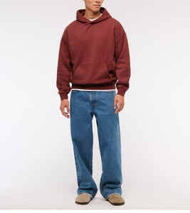 Sweat à capuche en polaire de coton respirant pour hommes hiver lavage à l'acide XS lourd GSM séchage rapide 3D brodé motif solide surdimensionné - Product Image 5