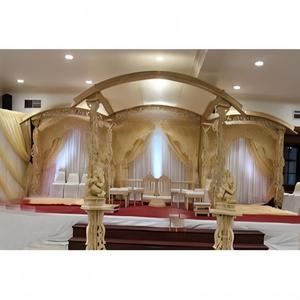 Moderno Glamorous Boda Madera Mandap Artesanía Tradicional India Ceremonia Decoraciones DST Personalizable Mandap Fabricante EE. UU. - Product Image 1