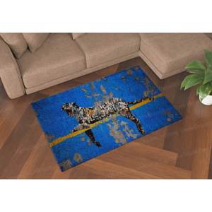 Patchwork Wool Printed Rug Eco-Friendly Traditional Design Non-Slip Medium Thickness <b>Latex</b> Backing <b>Man</b> Cave & Dining Room Decor - Product Image 1