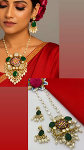 ชุดจี้บาร็อคโบราณ Mala สำหรับผู้หญิงและเด็กผู้หญิงเครื่องประดับชาติพันธุ์พร้อมเครื่องประดับแบบสัมผัสคลาสสิกของราชวงศ์สำหรับชุดลำลองและเทศกาล - Product Image 6