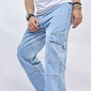 กางเกงยีนส์ทรงหลวมมีซิปสำหรับผู้ชายกางเกงยีนส์ลำลองแนวสตรีทของผู้ชายกางเกงทรงหลวมสุดฮิตสำหรับ2025 - Product Image 3