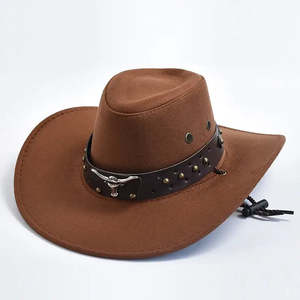 Elegante Sombrero Vaquero Vintage de Fieltro de Lana y Ante con Estampado Liso para Viajes Casuales, Fiestas de Verano e Invierno, Pesca y Deportes - Product Image 4