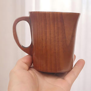 Tasses à thé et à café en bois de meilleure qualité supérieure taille personnalisée avec poignée finition naturelle pour la déco de vaisselle de cuisine à domicile - Product Image 1