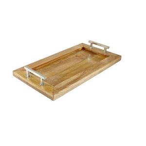 Plateau de service décoratif de salade de nourriture de forme personnalisée de vente supérieure de classe Table de dîner de style unique plateau de service en métal de serveur de nourriture - Product Image 2