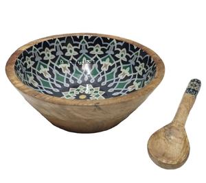 ชามซุปข้าวพิมพ์ลายอีพ็อกซี่ไม้ - Product Image 1
