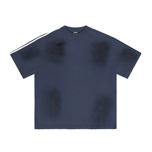 T-shirt à col rond de haute qualité 100% coton 220 Gsm T-shirt unisexe vierge pour hommes avec T-shirt d'étiquette d'impression de Logo personnalisé - Product Image 4