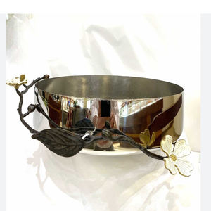 Texture martelée plaqué argent ustensiles de cuisine d'hôtel et utilisation de la restauration fruits bol profond disponible à bas prix - Product Image 2