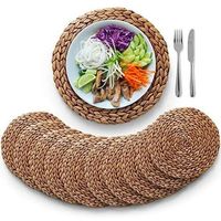 Manteles individuales redondos de ratán hechos a mano Platos de cena de plástico elegantes y ecológicos para bebés Vacaciones de Navidad