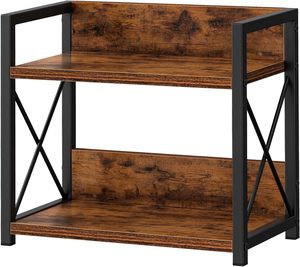 Porte-épices en bambou à 2 niveaux en bois d'acacia avec pot d'assaisonnement en céramique Organisateur d'herbes Cadre en métal Armoire de cuisine Rangement Cover-Style - Product Image 3