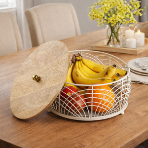Panier de rangement pour produits, panier à pain et à fruits, organisateur de comptoir de cuisine, panier de rangement pour aliments, rangement de cuisine gain de place - Product Image 1
