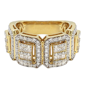 Moda Hip Hop Ice VVS Lab Grown 14K Plata esterlina completo diamante princesa anillo IGI certificado lujo personalizado boda anillo Unisex - Product Image 1