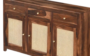 Sizirenie <b>Solid</b> Mahogany Modern Durable Cabinet Door Drawer Storage Console for Living Room Dining Room - Product Image 2