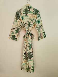 Jungle safari Women Cotton Kimono Robes Jacket Morning Tea Cotton <b>Coat</b> Bridesmaid bridal Robe Cotton <b>Summer</b> robe bathrobe Gift - Product Image 5