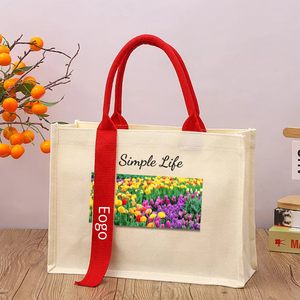 Vente en gros de fleurs sauvages personnalisées, sac fourre-tout en toile, sac carré en toile en coton fabriqué au Viet Nam - Product Image 2