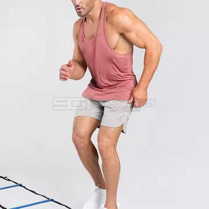 <b>Men</b> gym high stretchable tank top cotton spandex breathable workout fitness <b>singlet</b> sleeveless bulk wholesale factory - Product Image 5