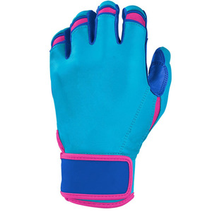 Latest Design Premium Quality Customized Softball Baseball Batting Gloves Blue Cabretta Leather Short Cuff <b>Hook</b> - Product Image 3