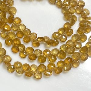 Alta calidad Fanta turmalina facetado en forma de corazón Briolette cuentas de piedras preciosas amarillas para la fabricación de joyas precio al por mayor - Product Image 3