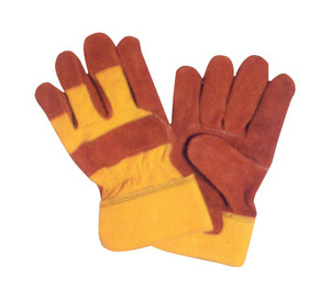 Guantes de trabajo de cuero real Guantes de seguridad de grado con material de revestimiento de poliéster de vinilo de látex Tamaño XL - Product Image 4