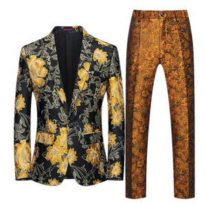 Trang Phục Người Đàn Ông <span class=keywords><strong>3</strong></span> Mảnh Bộ Phù Hợp Với Áo Khoác Người Đàn Ông Duy Nhất Nút In Phù Hợp Với Áo Khoác Quan Hệ Nhân Quả Thời Trang Mỏng Phù Hợp Cho Nam Giới In Phù Hợp Với - Product Image 1