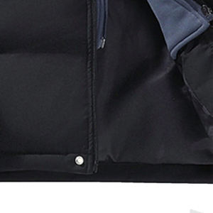 Custom GREY STITCH Men's Hooded Puffer <b>Jacket</b> Winter <b>Warm</b> <b>Waterproof</b> Windproof Breathable Embroidered Stand Zipper Outdoor - Product Image 5