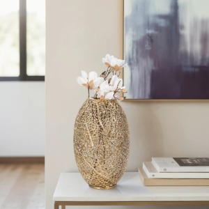 Black Simple <b>Vase</b> With Gold Detailing Perfect <b>For</b> Bedroom Study Desk Living Room Lounge And Creative Gift Or <b>Decorative</b> Use - Product Image 6