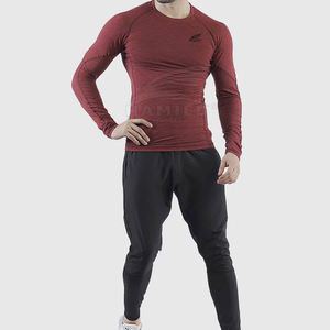 Camisa de compresión de manga larga para hombre de algodón 100% de alta calidad, ligera y transpirable con patrón sólido hecho en - Product Image 5