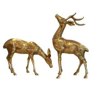 รูปปั้นกวางตกแต่งเทศกาลคริสต์มาสในร่มและนอกประตูรูปปั้นโลหะขัดสำหรับวางตกแต่งรูปปั้นกวาง - Product Image 6