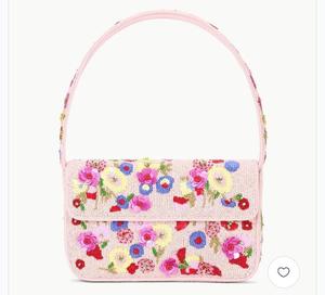 Embroidered Seed Bead Coin <b>Pouch</b> with <b>Belted</b> Strap Handmade Lightweight Customizable Square Shape Custom Logo - Product Image 1