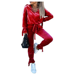 Custom <b>Women</b> 2 Piece Pant Set <b>Velvet</b> Tracksuit Two Piece Zip up Hoodie and Pants Sets <b>Velvet</b> Tracksuits <b>for</b> <b>Women</b> - Product Image 2
