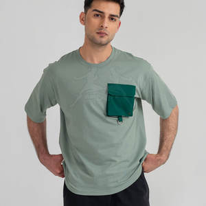 เสื้อยืดลำลองผู้ชายเย็บสองชั้นสำหรับเสื้อยืดผู้ชายที่มีความทนทานเป็นพิเศษมีโลโก้ที่ทันสมัยและผ้านุ่ม - Product Image 6