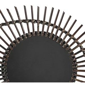 Miroir mural à cadre en rotin indonésien moderne 30cm verre de luxe maison salle de bain café nouveau style moderne décor d'anniversaire - Product Image 2