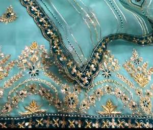 Costumes traditionnels indiens brodés à la main non cousus de créateur moderne pour femmes beaux costumes coûteux pour - Product Image 3