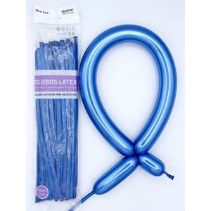 Globos de látex Party Love 260 azul cromo, paquete de 50 unidades para decoración - Product Image 1