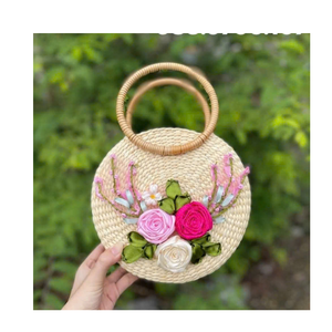 กระเป๋าหวายแฮนด์เมดสำหรับผู้หญิง2025วันหยุดฤดูร้อนกระเป๋าสานทรงกลม - Product Image 4