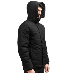 Veste d'hiver matelassée pour homme à capuche, imperméable, coupe-vent, chaude, rembourrage matelassé, streetwear pour l'extérieur, OEM ODM en gros - Product Image 3