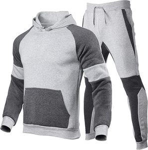 Conjunto Deportivo de Dos Piezas de Alta Calidad para Hombre, Talla Grande, Manga Larga, Color Sólido, Sudadera con Capucha de Forro Polar Técnico Transpirable, Venta al Por Mayor - Product Image 1
