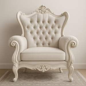 1 seater <b>sofa</b> made of high quality mahogany wood with upholstery and cushions with gold finish for indoor and living room use. - Product Image 4