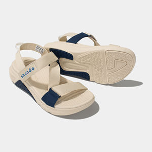 Sandales à bout ouvert unisexes F7 Racing en caoutchouc EVA toutes saisons décontractées Beige bleu Accents Origine du Vietnam avec service OEM - Product Image 2