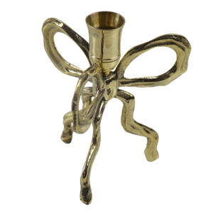 Portavelas de Navidad con forma de lazo de metal de tamaño personalizado, mesa de Casa recubierta de latón, suministros decorativos festivos y para fiestas - Product Image 1