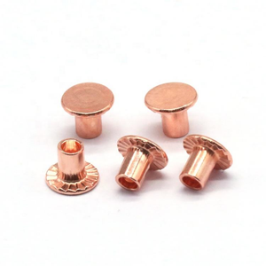 Remache de cobre sólido avellanado de 2mm, 3mm, 4mm, estándar ISO, para artesanía de carteras de cuero y ferretería. - Product Image 1