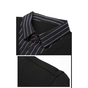 Nouvelle Mode Patchwork Deux Designer Hommes T-Shirt À Manches Longues Rayé Col Rabattu Hommes Surdimensionné T-Shirt Vêtements - Product Image 4