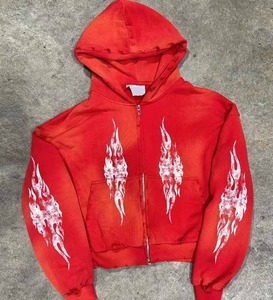 เสื้อมีฮู้ดพิมพ์ลายดิจิตัลขนาดใหญ่สำหรับฤดูหนาวซักด้วยกรดย้อมสีล้วนซีดจางลงจากแสงแดด - Product Image 5