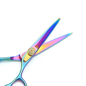 Tijeras de corte de peluquería multicolor de acero inoxidable 440C de alta calidad, tijeras giratorias para peluquero de ASI - Product Image 2
