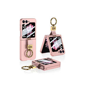 Coque en silicone translucide pour Samsung Galaxy Z Flip 6 avec support anneau lettre Z - Emballage de vente au détail rose - Product Image 1