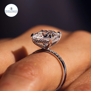 แหวนหมั้นเพชรเม็ดเดี่ยวแบบ2CT IGI แหวนหมั้นเพชรสำหรับผู้ใหญ่แหวนหมั้นเพชรสำหรับงานแต่งงานแบบคลาสสิกสไตล์ครบรอบแต่งงานทองคำขาว - Product Image 3